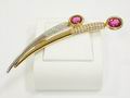Tourmaline with Diamond Brooch Yellow and White Gold 18K