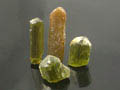 4 Green Enstatite Crystal Lot, Mogok, Burma