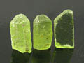 3 Peridot Flatish Crystals, Pyaung Gaung, Burma