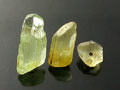 3 Light Yellow Chrysoberyl Crystal Lot, Mogok, Burma