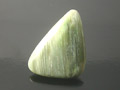 "Leaf Green against Browm Grey" Striated Triangular Agate