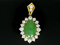 Jade and Diamond Pendant Yellow Gold 22K