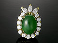 Jade and Diamond Pendant Yellow Gold 18K
