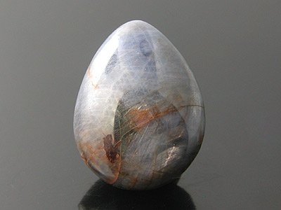 "Curved Growth" Sapphire Cabochon Pear, Corundum, 45.31 cts, 24.5 x 9.3 x 18.9 x mm
