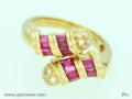 Ruby & Diamond Ring 18K Yellow Gold Size 6