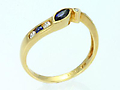 Sapphire & Diamond Ring 18K Yellow Gold Size 6, Bangkok, Thailand
