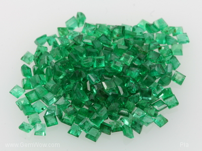 Cut Emerald Square 2.1 mm., Beryl, 15.51 cts, 2.1 x 1.57 x 2.1 x mm