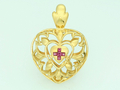 Ruby Cross Yellow Gold22K Heart Jewelry