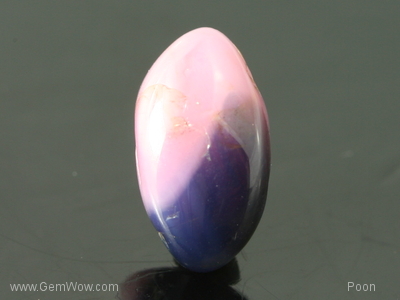 "Pink and Blue" Sapphire Cabochon, Corundum, 2.21 cts, 10 x 3.5 x 5.5 x mm