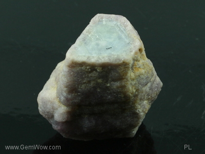"Purple Skin Grey Core" Sapphire Crystal with "Diamond Base", Corundum, 249.54 cts, 34.1 x 22.35 x 34.95 x mm