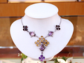 Necklaces Citrin, Garnet, Amethyst And CZ Silver 926