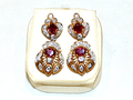 Earrings Ruby And Diamond Gold 99.99%