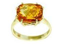 Citrine Silver Stering Ring with 14 K Plated