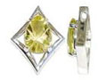 Lemon QTZ Concave Cut  Stering Silver Pendant with Rhodium Plated