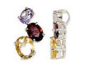 Muti Semi stones Stering Silver Pendant with Rhodium plated