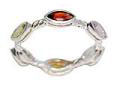 Muti semi enternity Band Stering Silver Ring with Rhodium Plated