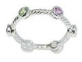 Muti Semi Enternity Band Stering Ring with Rhodium Plated