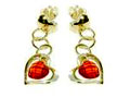 Systhetics Paparacha Earring Stering Silver with Gold Plated