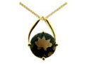 Smoky Quartz Stering silver Pendant with gold Plated