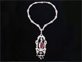 Diamond Necklace and Ruby Pendant/Brooch in 18k White gold