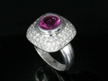 Pink Sapphires Ring Diamond 14K  (SR43)