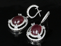 Ruby Earrings Diamond 18K  (SR2)