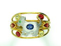 One 18K fancy sapphire gold ring