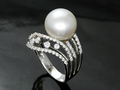 Pearl Women's Rings Diamond  18 K  (SR 117)