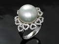 Pearl Women's Rings Diamond  18 K  (SR 118)