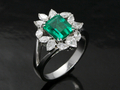 Emerald Women's Rings Diamond 18K (SR123)