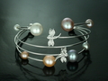 Fresh Water Pearl Bangle Rodium Plated