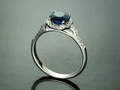 Yellow Gold 20K Sapphire and Daimond Ring