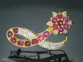 18 K gold ruby and diamond brooch & pendant
