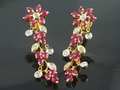 Ruby  with diamond earrings