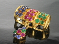 Ruby sapphire and emerald pendant