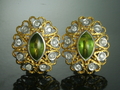 Peridot & Diamond Earrings