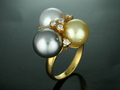 Pearl & Diamond with Yellow Gold Ring, Yangon