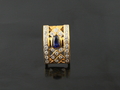 Sapphire & Diamond with Yellow Gold Pendant, Myanmar