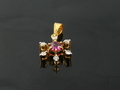 Ruby & Diamond with Yellow Gold Pendant, Myanmar