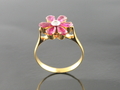 Ruby & Diamond with Yellow Gold Ring, Myanmar