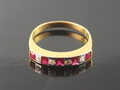 Ruby & Diamond with Yellow Gold Ring, Myanmar