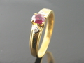 Ruby & Diamond with Yellow Gold Ring, Myanmar