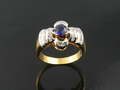 Sapphire & Diamond Ring with 20k Yellow Gold