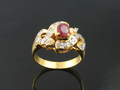 Ruby & Diamond Ring with 20k Yellow Gold