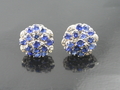 Sapphire & Diamond Earrings with 18k White Gold