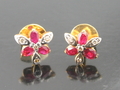 Ruby & Diamond Earrings with 18k Yellow Gold