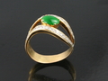 Jade & Diamond Ring with 18k Yellow Gold