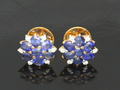 Sapphire & Diamond Earring with Yellow Gold