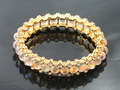 Moonstone and White Sapphire Bracelet with Yellow Gold