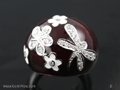 Silver  Ring Enamel CZ  Size 7